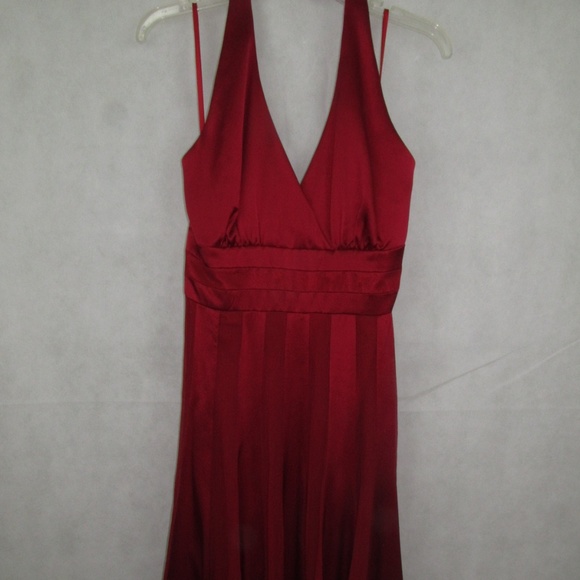 Calvin Klein Halter Dress Size 10 100% Silk Red - Picture 4 of 8
